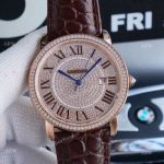 High Quality Replica Cartier Ronde Solo 42mm Rose Gold Diamond Watch